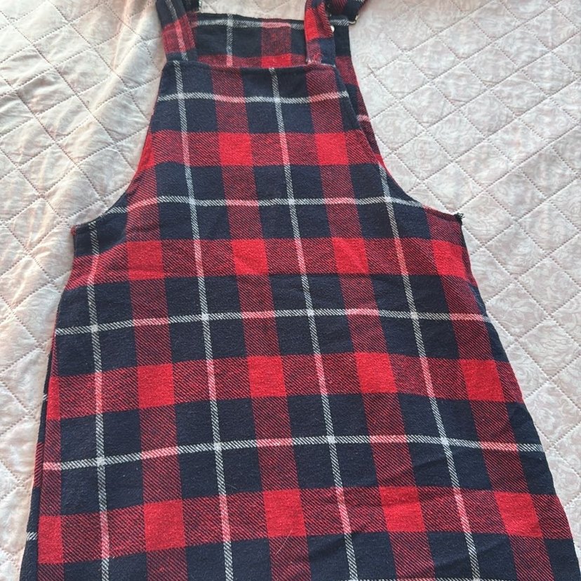 Kadın Kırmızı Ekoseli Kısa elbise - Görsel 3