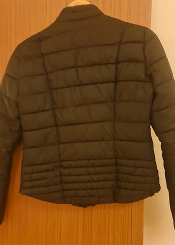 berska Siyah Düğmeli fermuarlı kapitoneli Günlük Mont - Görsel 4