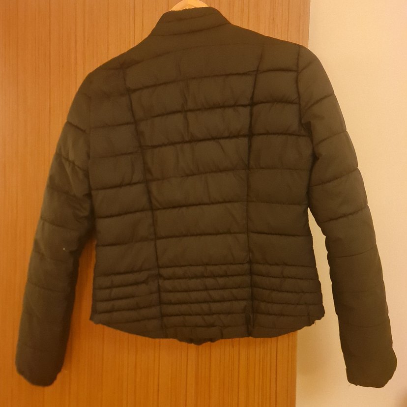 berska Siyah Düğmeli fermuarlı kapitoneli Günlük Mont - Görsel 4