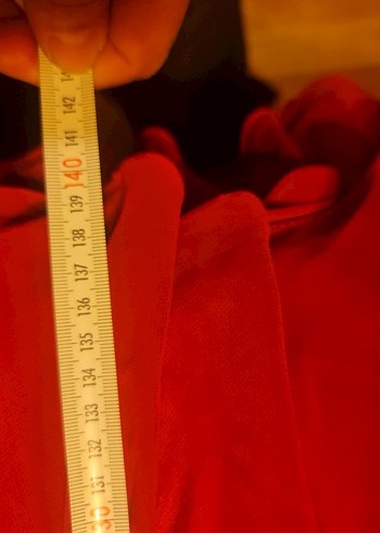 Kırmızı ince capraz askili Uzun Abiye Elbise - Görsel 2