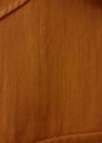 Düğmeli açık Kahverengi Keten Midi Ceket - Görsel 4