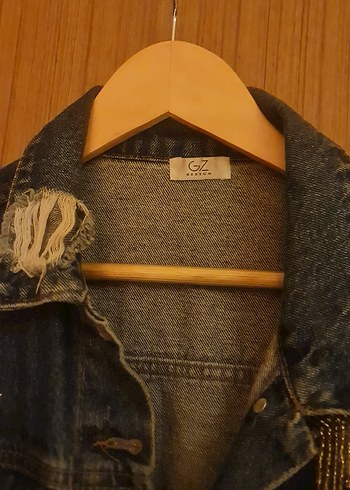 Kadın Nakışlı Düğmeli Kot Ceket - Görsel 2