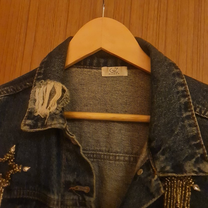 Kadın Nakışlı Düğmeli Kot Ceket - Görsel 2