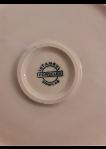 antika istanbul porselen Çiçek Desenli Pastel Beyaz Tabak Seti - Görsel 4