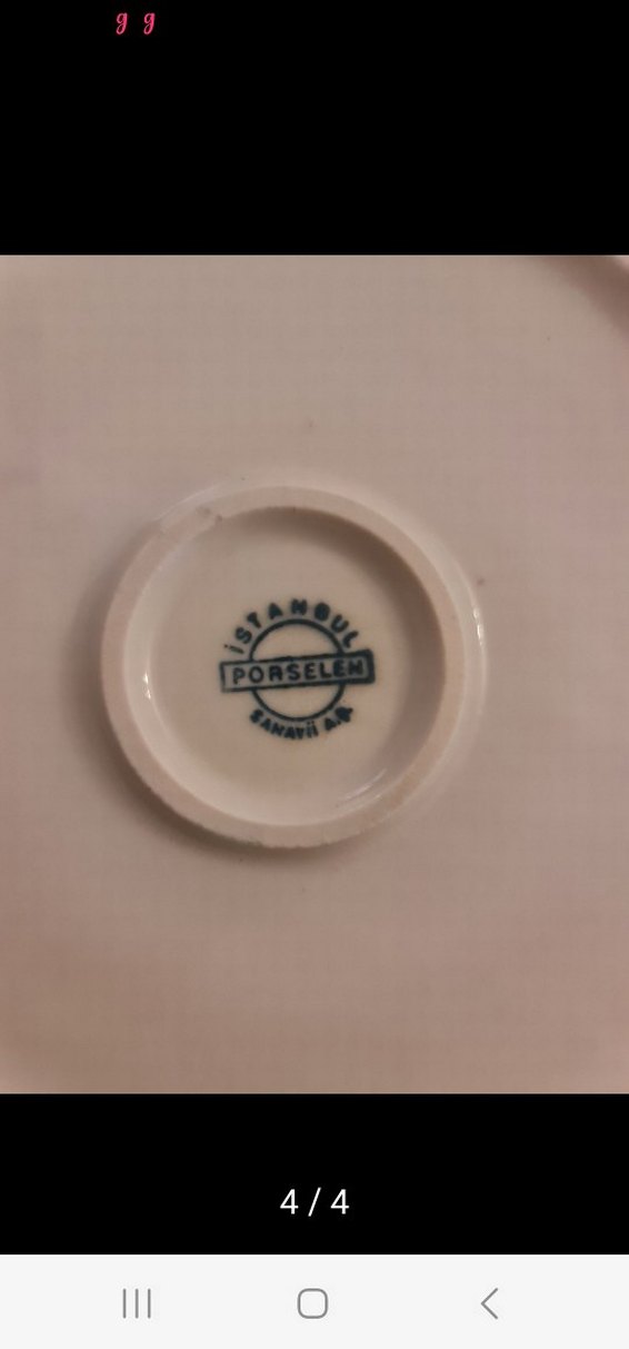 antika istanbul porselen Çiçek Desenli Pastel Beyaz Tabak Seti - Görsel 4