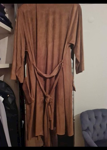 batik marka Bej Süet Uzun Kadın Trençkot - Görsel 3