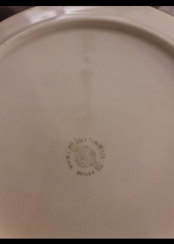 antika istanbul porselen Çiçek Desenli Beyaz Porselen Tabak - Görsel 2