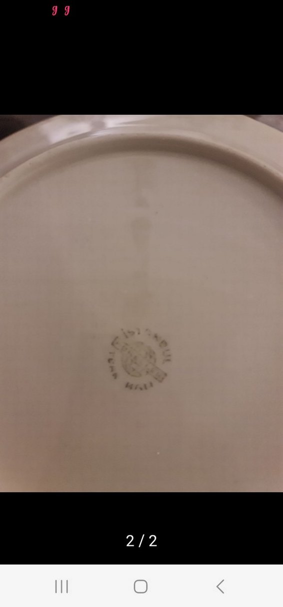 antika istanbul porselen Çiçek Desenli Beyaz Porselen Tabak - Görsel 2