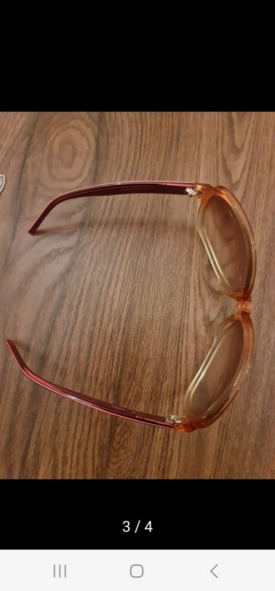 gues Şeffaf Bej Vintage Kadın Güneş Gözlüğü - Görsel 3