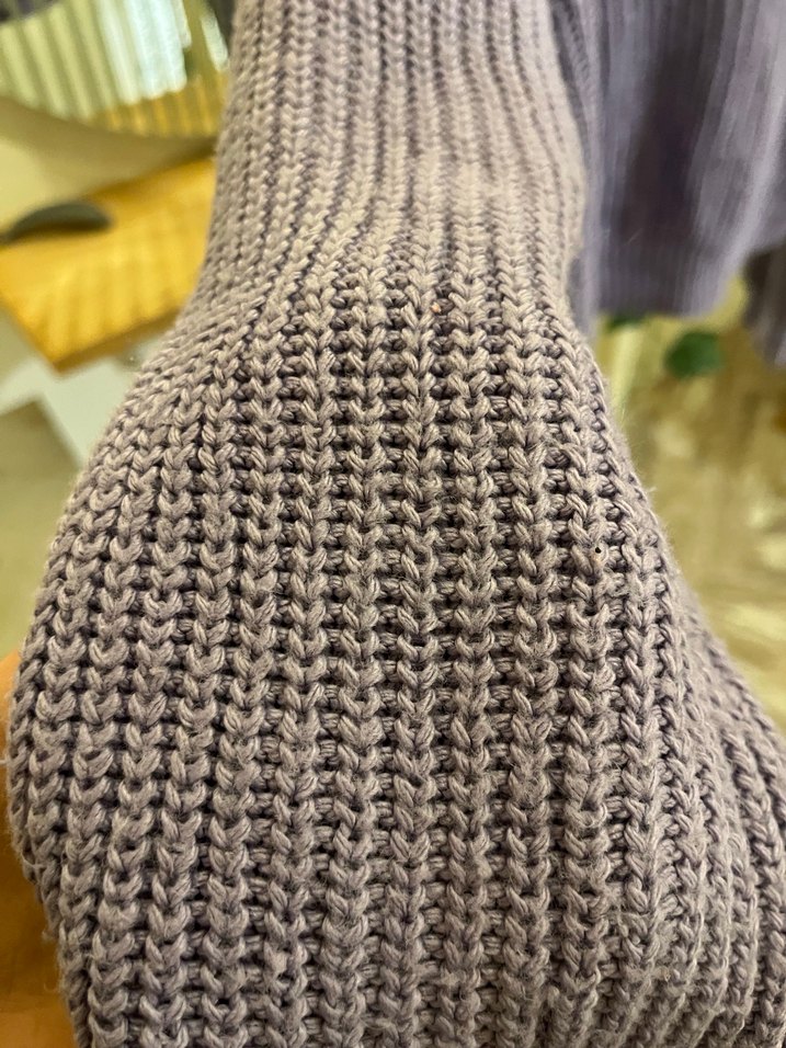 Mor V Yaka Örgü fulla moda Hırka - Görsel 3