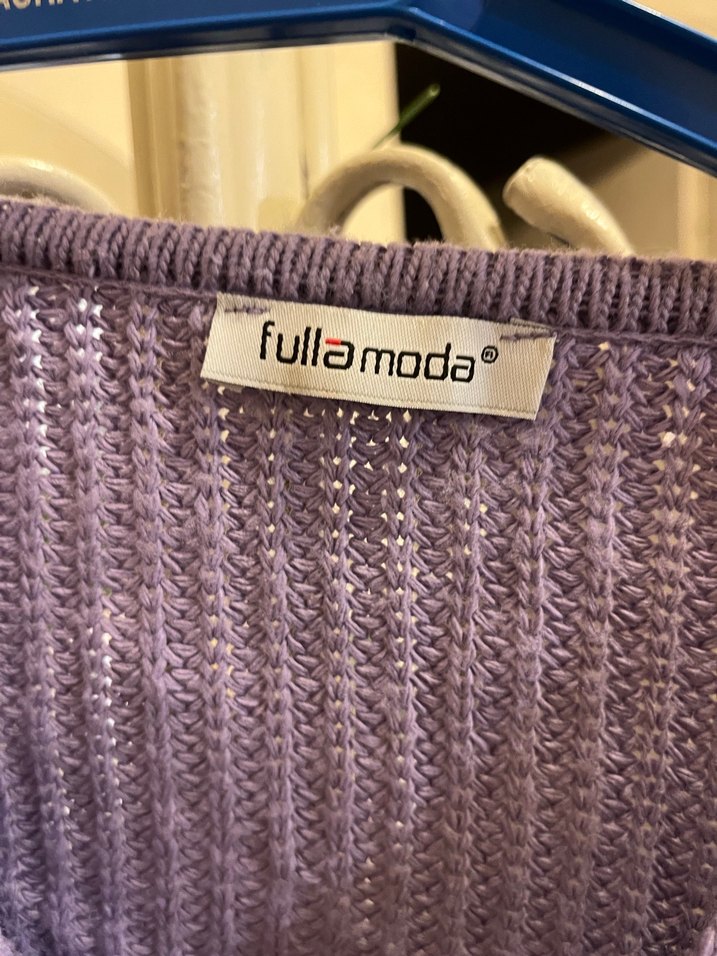 Mor V Yaka Örgü fulla moda Hırka - Görsel 4