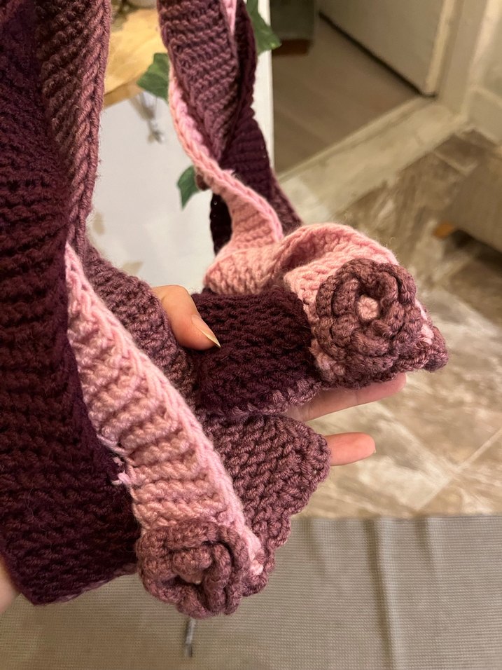 Çok Renkli Örgü Kadın Şal - Görsel 2