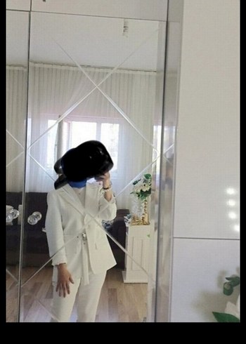 Beyaz Transparan Midi Kadın Blazer Ceket