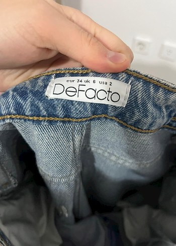 Gri Bol Kesim Midi Boy Kadın Kot Pantolon - Görsel 2