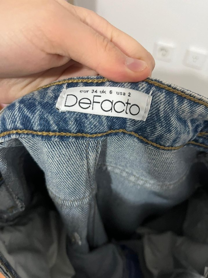 Gri Bol Kesim Midi Boy Kadın Kot Pantolon - Görsel 2