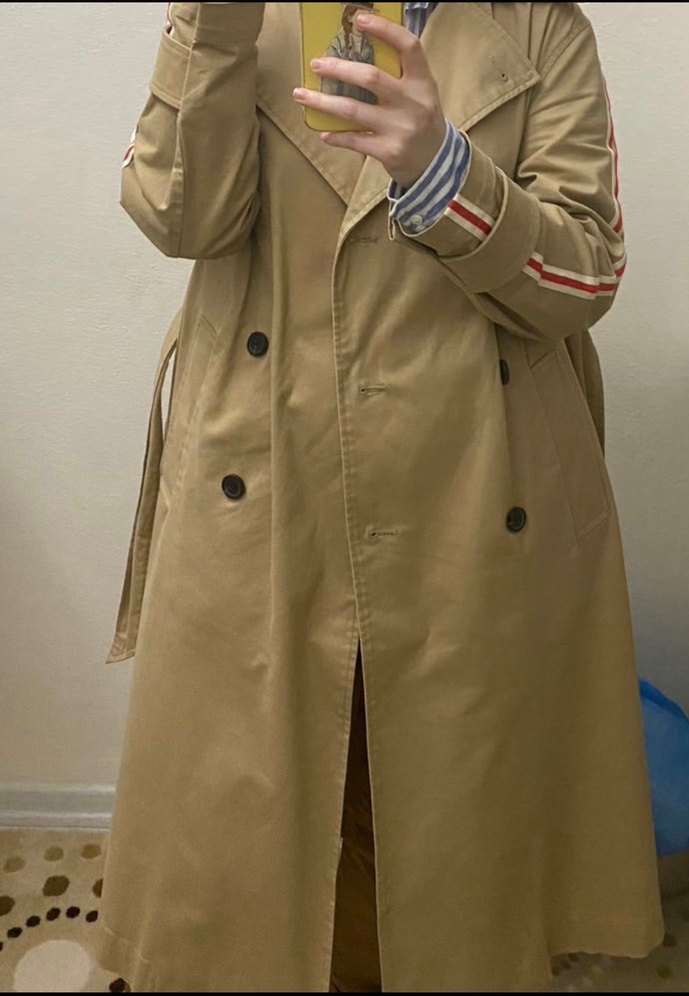 Zara Bej Uzun Trençkot Kemerli, xs 34 beden - Görsel 3
