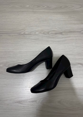 Kadın Siyah kalın Topuklu ayakkabı - Görsel 4