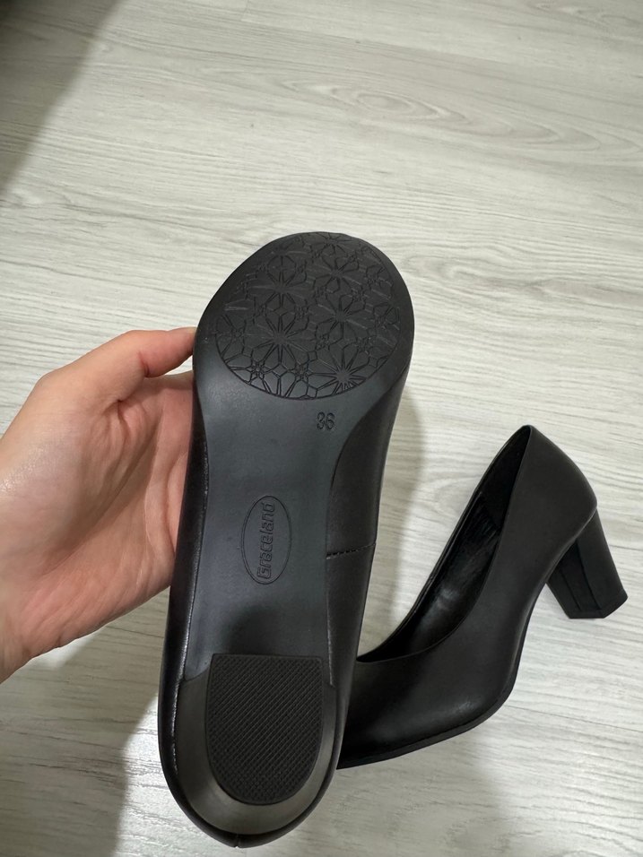 Kadın Siyah kalın Topuklu ayakkabı - Görsel 3