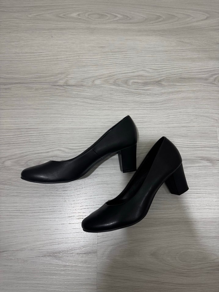 Kadın Siyah kalın Topuklu ayakkabı - Görsel 4