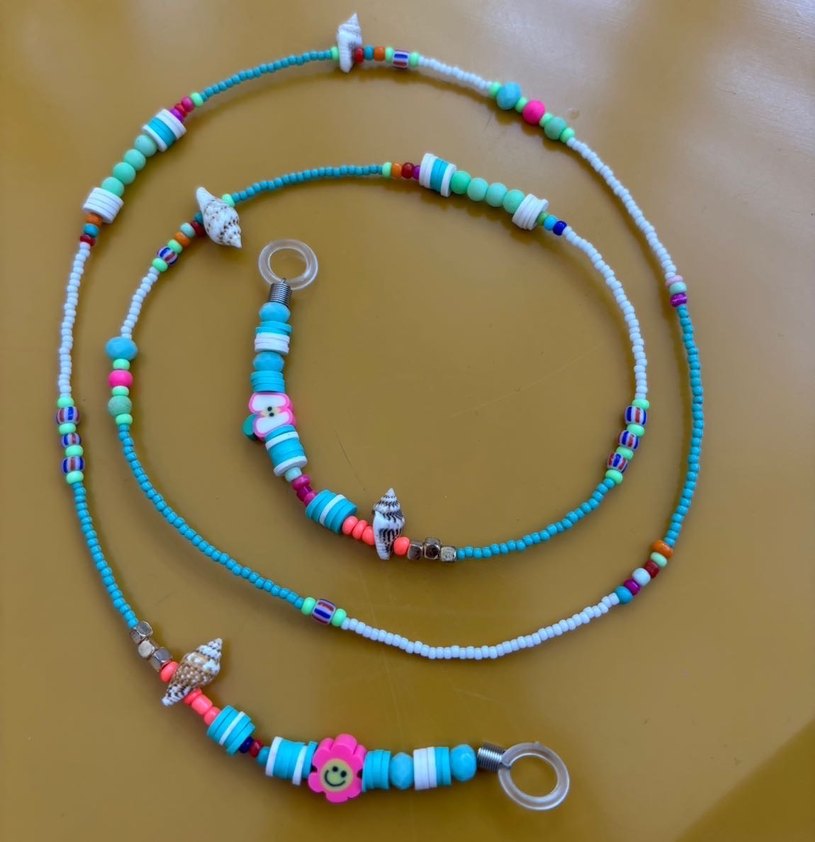 Renkli Boncuklu Gözlük Zinciri - Görsel 2