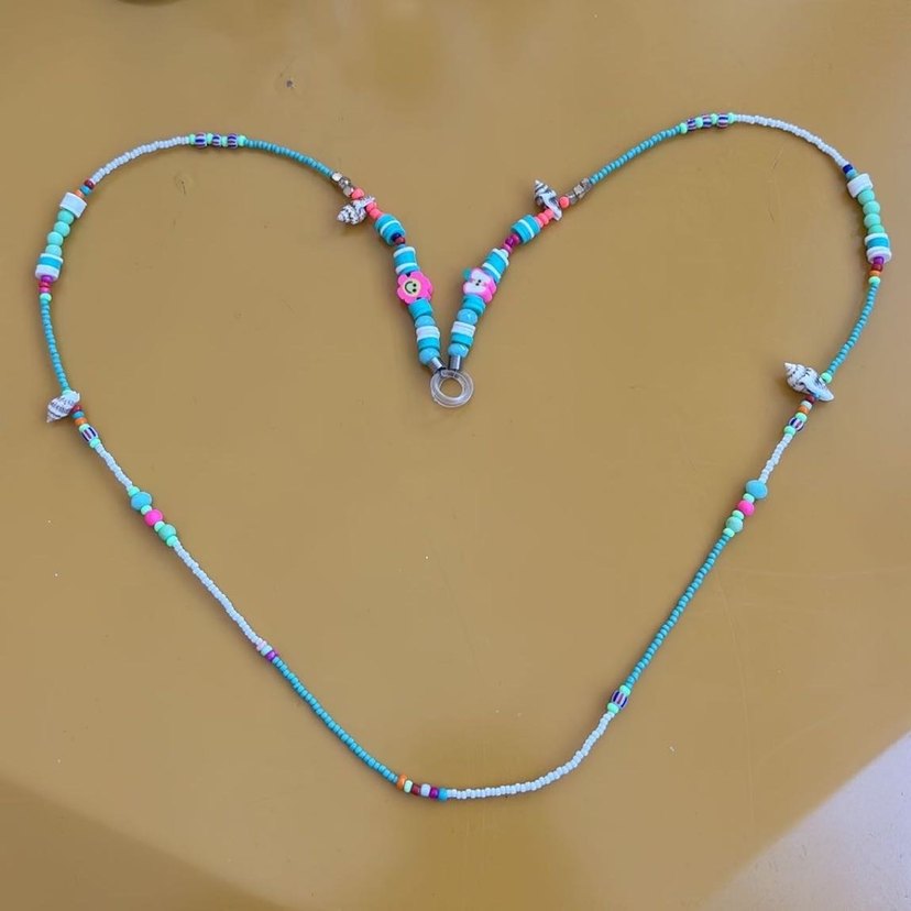 Renkli Boncuklu Gözlük Zinciri - Görsel 3