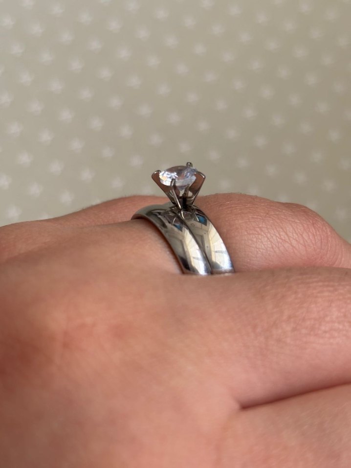 Beyaz Parlak Düz Kadın Yüzüğü - Görsel 2