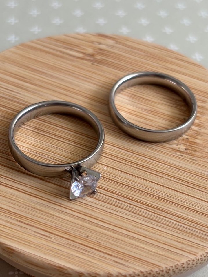 Beyaz Parlak Düz Kadın Yüzüğü - Görsel 3