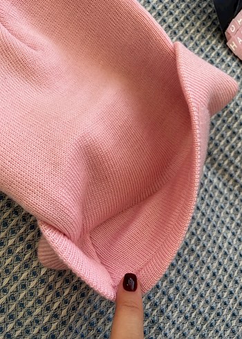 DeFacto Pembe Örgü Kadın Bere - Görsel 5