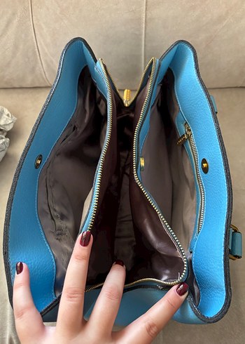 Prada Mavi Deri Kadın Çanta - Görsel 7