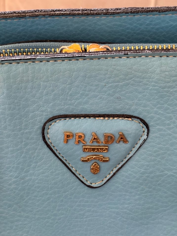 Prada Mavi Deri Kadın Çanta - Görsel 3