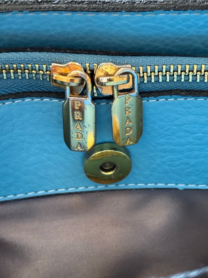 Prada Mavi Deri Kadın Çanta - Görsel 4