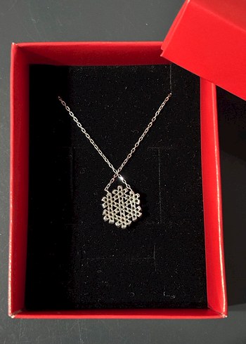 Kar tanesi gümüş kolye - Görsel 3