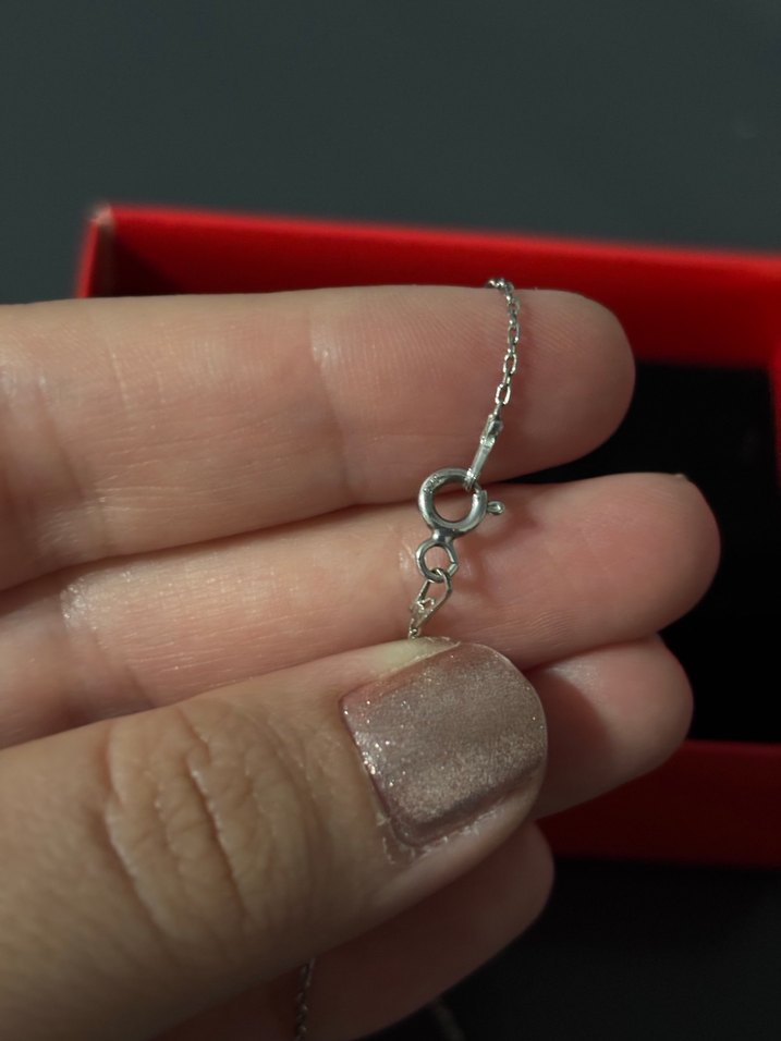 Kar tanesi gümüş kolye - Görsel 4