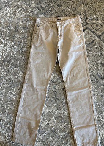 U.S Polo Assn. Bej Slim Fit Keten Pantolon