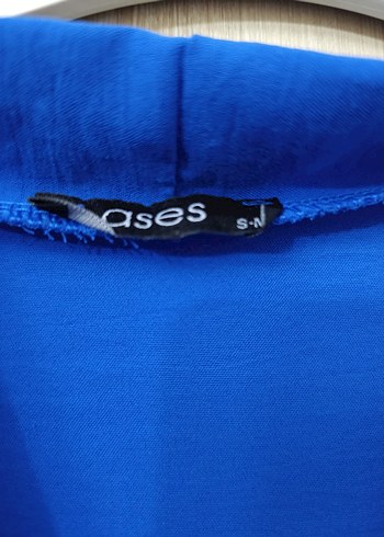 Mavi Uzun Kadın Salaş Gömlek Elbise - Görsel 2