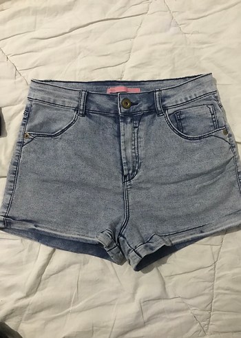 Bershka Mavi Mini Denim Şort