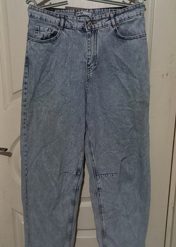 Gri Mavi Baggy bol pantolon