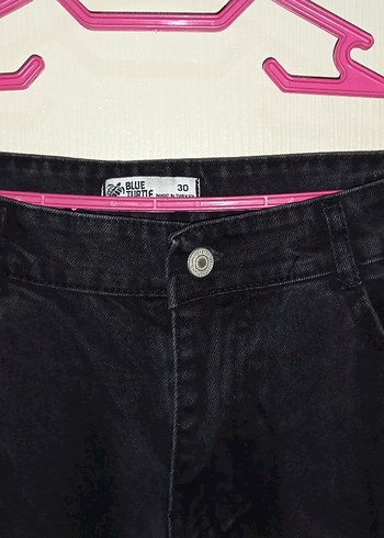 32 Beden Siyah Kadın Denim bagy Pantolon