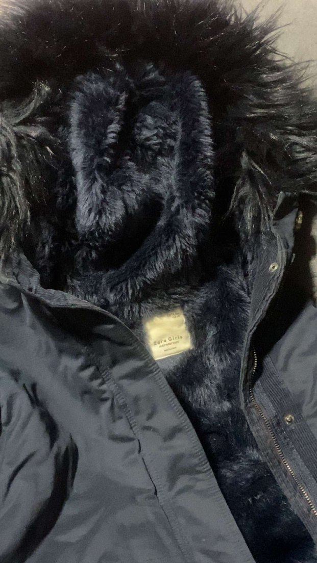 Kadın lacivert Kapüşonlu Kürklü Kışlık Mont - Görsel 2