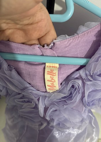 Mor Fırfırlı Uzun Kollu Kız Çocuk Elbise - Görsel 2