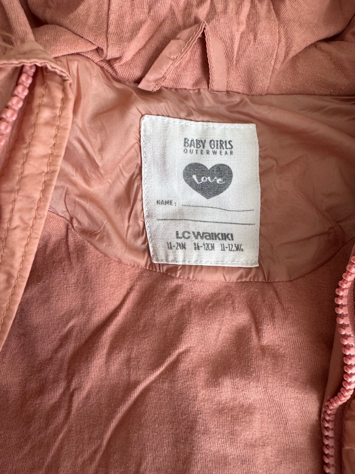 Kız Çocuk Kapüşonlu Pembe Yelek - Görsel 2