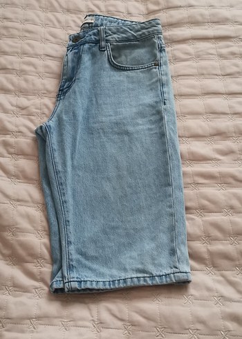 Kadın Mavi Pastel Renkli Denim Şort - Görsel 4