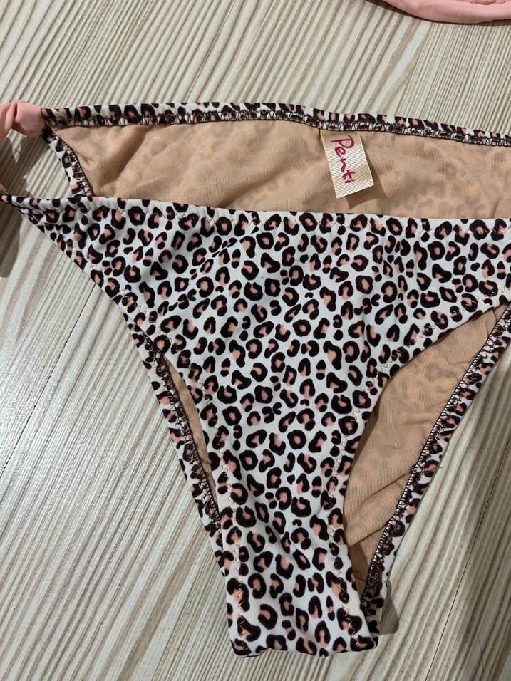 Leopar Desenli Pembe Mini Bikini Takımı - Görsel 2