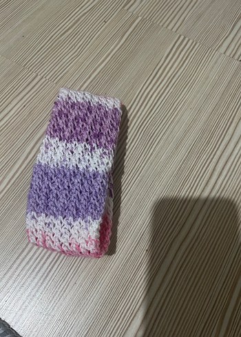 Pembe Batik Örgü Çiçekli Çocuk Saç Bandı - Görsel 3