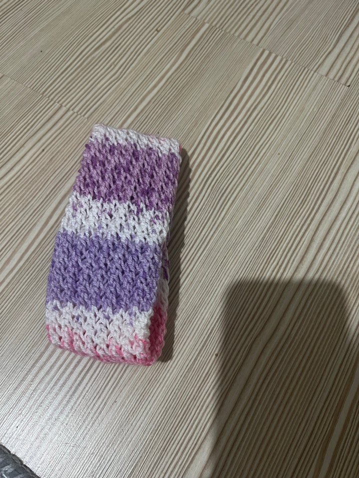 Pembe Batik Örgü Çiçekli Çocuk Saç Bandı - Görsel 3