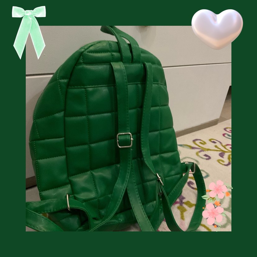 Yeşil Fermuarlı Kadın Sırt Çantası - Görsel 3
