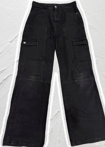 DEFACTO 90'lar Siyah Yüksek Bel Geniş Paça Kot Pantolon - Görsel 2