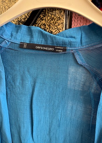 Parlak Mavi Uzun Kollu Bohem Kadın kimono - Görsel 3