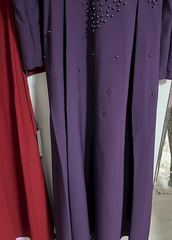 Mor İşlemeli Uzun Kollu Kadın Elbise - Görsel 2