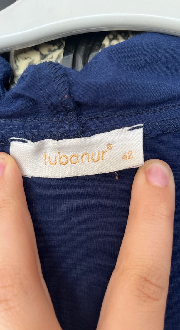 Düğmeli Mavi Keten Kadın Ceket - Görsel 4